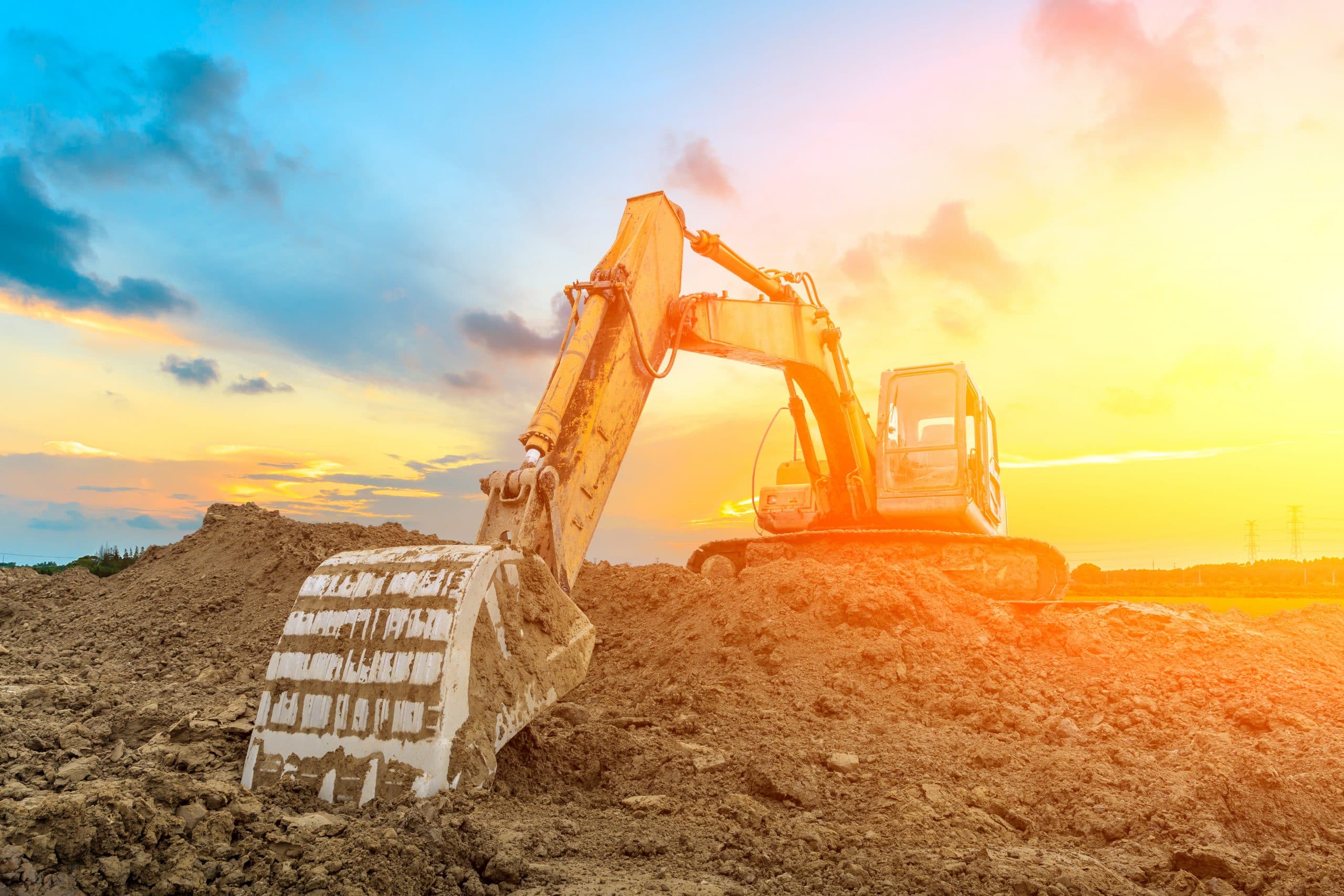Heavy equipment on job site